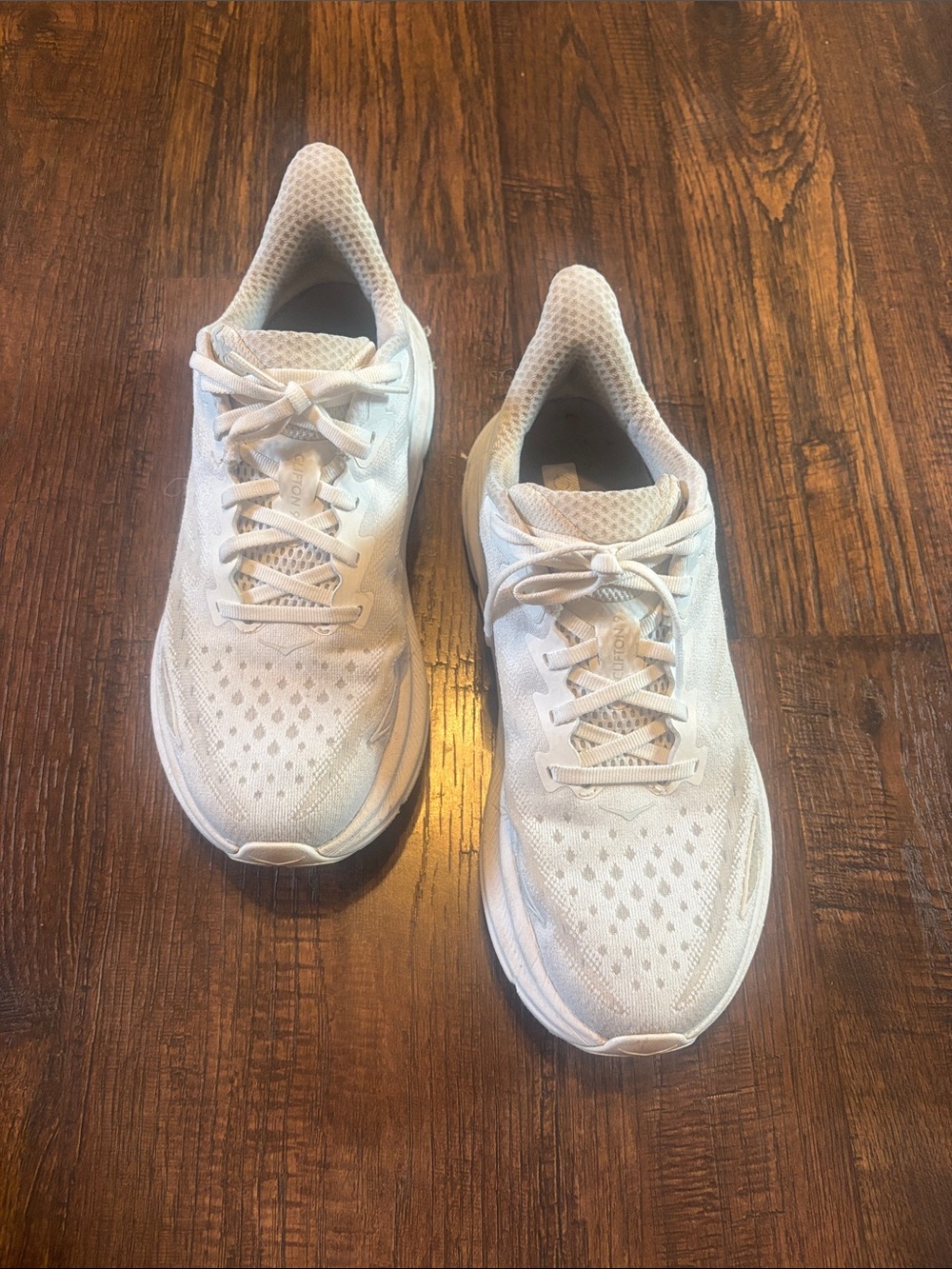 Hoka Clifton 9 size 9 White Performance Running Sneakers